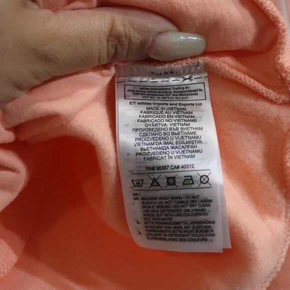 Adidas Essentials Pink 3-Stripe Pullover Hoodie Sz M NWT - Picture 5 of 9